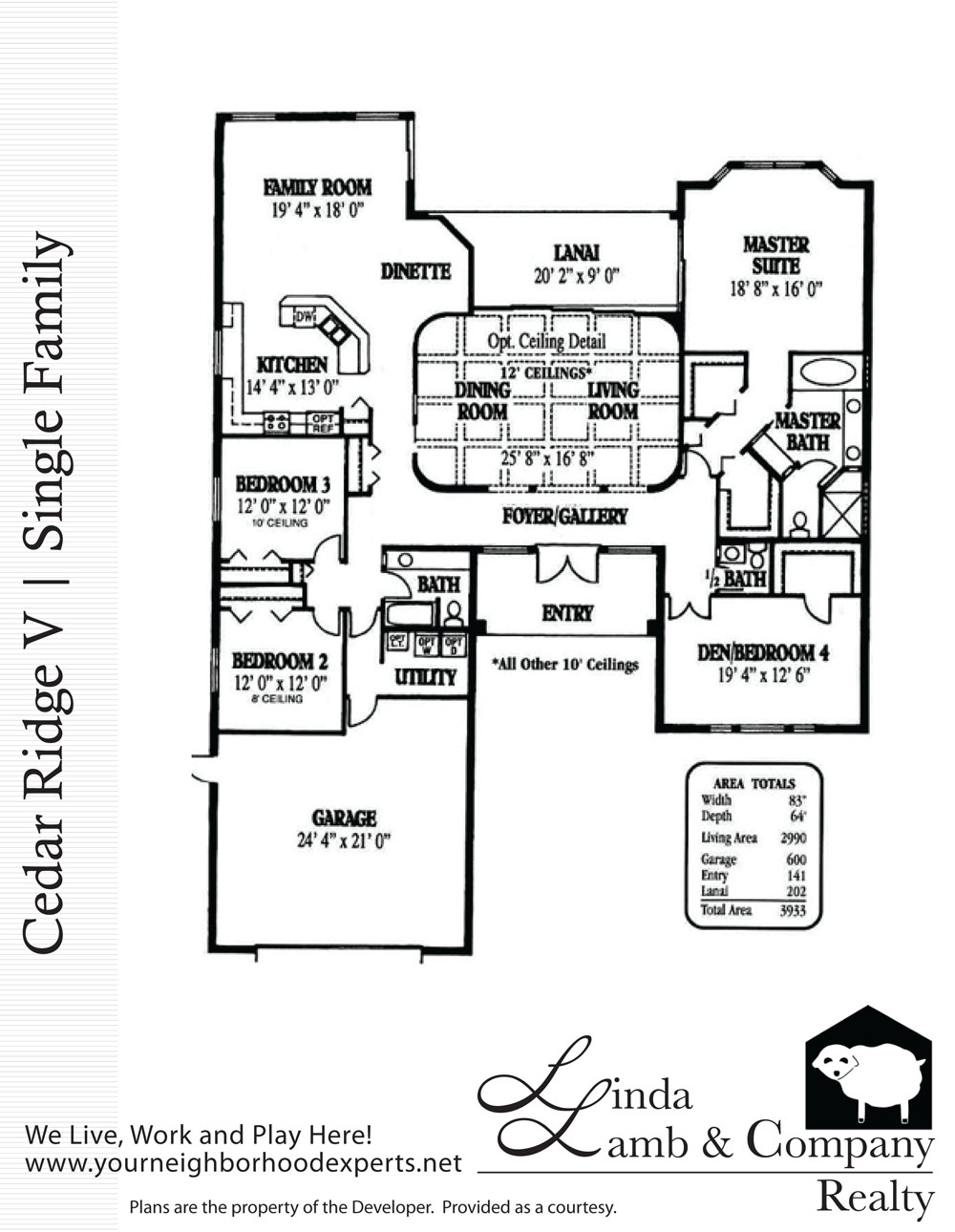 cedar ridge v single family floorplan heritage palms florida linda lamb and company realty