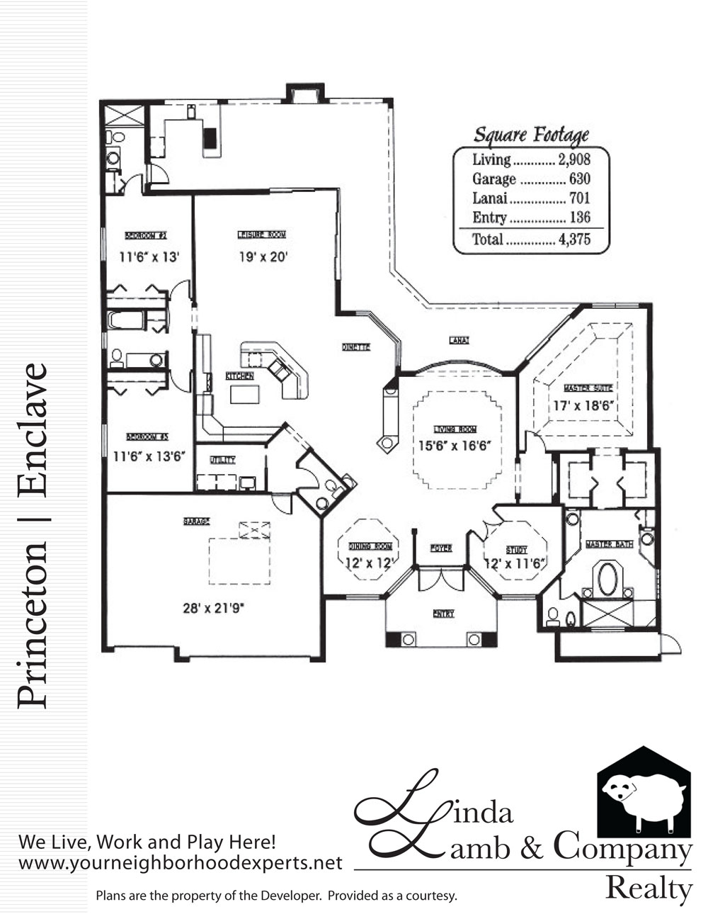 Princeton floor plan single family luxury home, heritage palms golf & country club, linda lamb & company realty